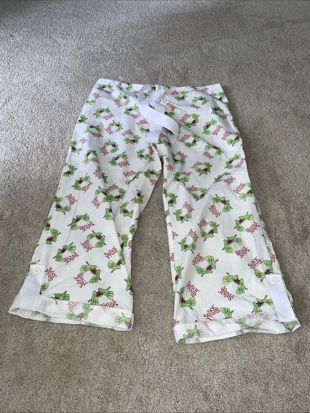Senor‎ Frogs Bahamas Sleepwear Pajama Bottoms Frogs Feet Size Large Cotton